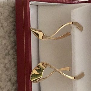 14K gold earrings. Pierced